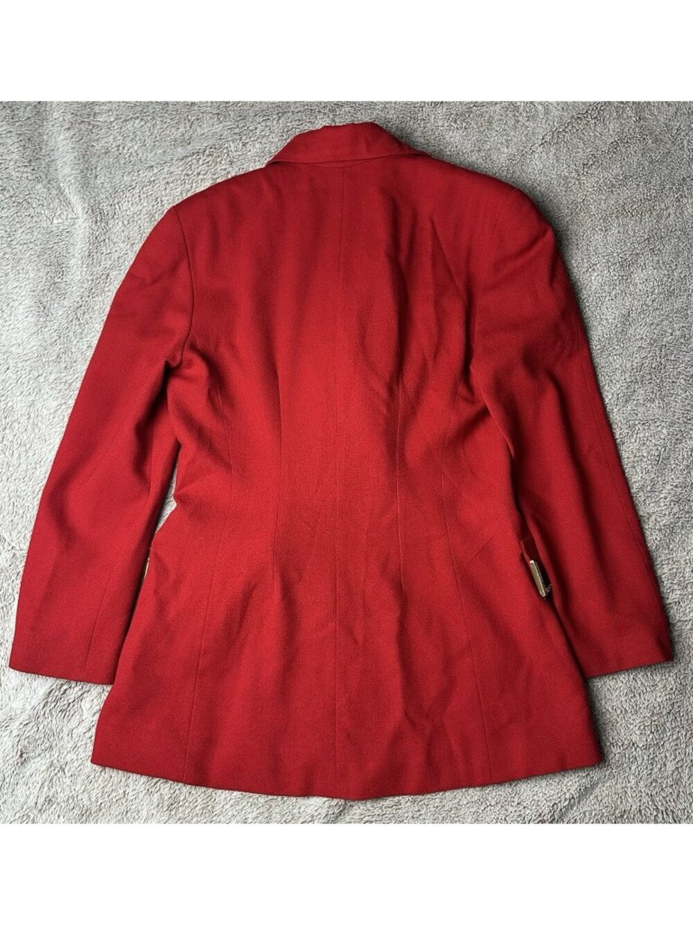 VTG Alberto Makali Red Power Blazer Jacket Gold Greek Key Lion Sunburst Size 14 - Picture 13 of 14
